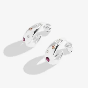 Boucles d'oreilles à anneaux plaqués argent avec amas de pierres précieuses brillantes 7185 Joma Jewellery