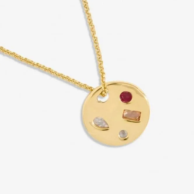 Collier ajustable plaqué or martelé Gem Glow 50cm 7182 Joma Jewellery