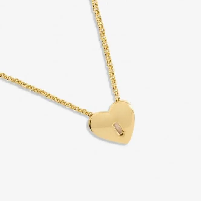 Collier ajustable plaqué or 46 cm avec zirconia cœur brillant 7175 Joma Jewellery