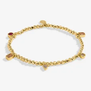 Bracelet Gem Glow Multi Gem Perles Doré 17,5cm 7180 Joma Jewellery
