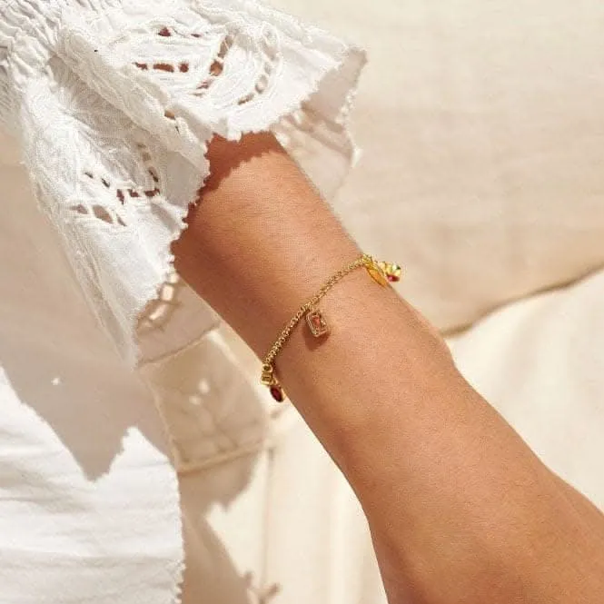 Bracelet ajustable plaqué or 19 cm avec multi-gemmes brillantes 7179 Joma Jewellery