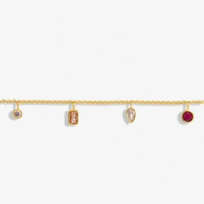 Bracelet ajustable plaqué or 19 cm avec multi-gemmes brillantes 7179 Joma Jewellery