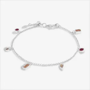 Bracelet ajustable plaqué argent 19cm avec multi-gemmes brillantes 7178 Joma Jewellery