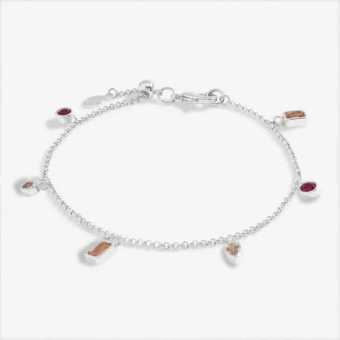 Bracelet ajustable plaqué argent 19cm avec multi-gemmes brillantes 7178 Joma Jewellery
