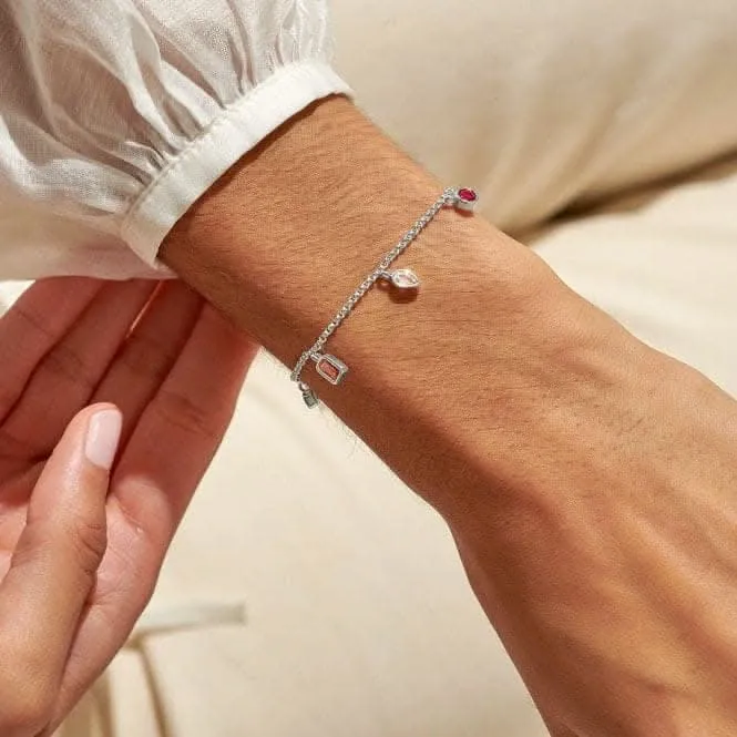 Bracelet ajustable plaqué argent 19cm avec multi-gemmes brillantes 7178 Joma Jewellery