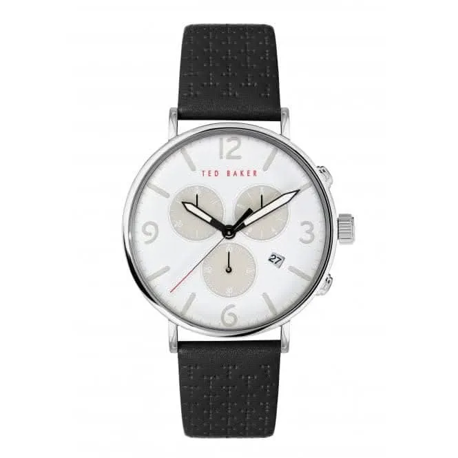 Montre Gents Barnett en cuir noir avec rétroéclairage BKPBAS203