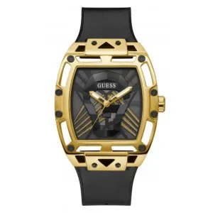 Gents Legend Cuir véritable Silicone Monture dorée Montre GW0500G1