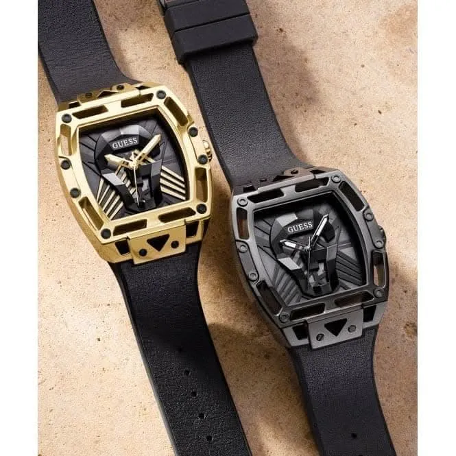 Gents Legend Cuir véritable Silicone Monture dorée Montre GW0500G1