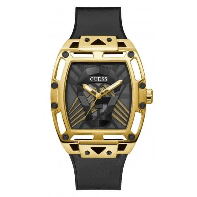 Gents Legend Cuir véritable Silicone Monture dorée Montre GW0500G1