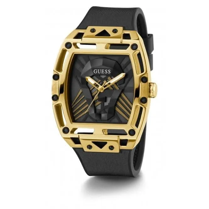 Gents Legend Cuir véritable Silicone Monture dorée Montre GW0500G1