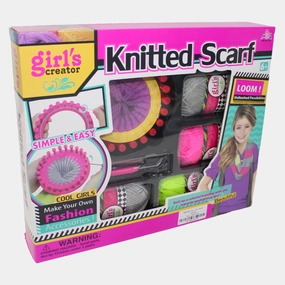 Girls' Creators Knitted Scarf Set  Multi-Color DIY Knitting Kit