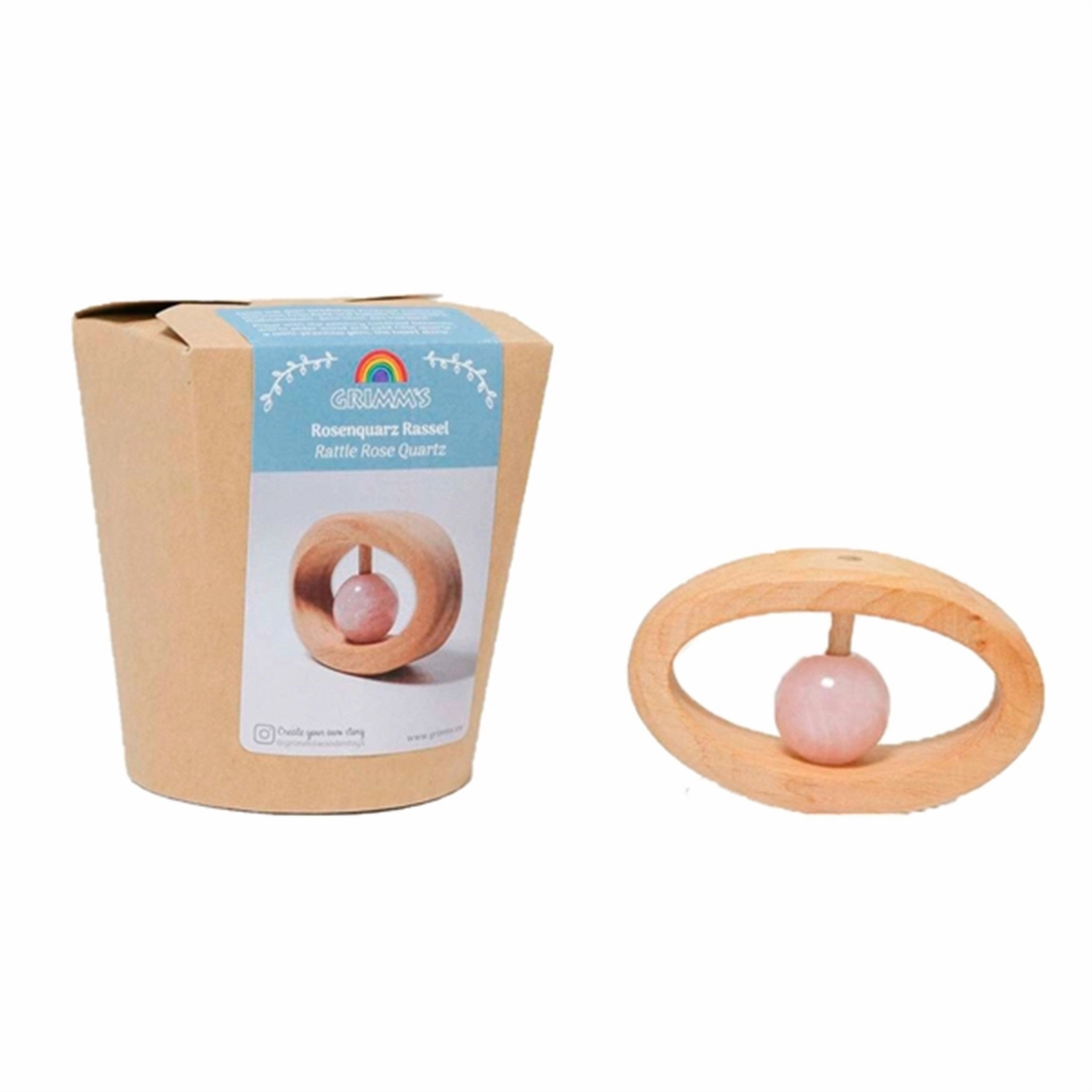 GRIMMS Rattle Rose Quartz