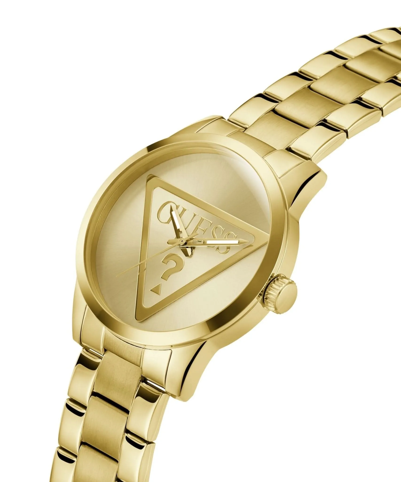 Montre Guess Gents Badge en acier inoxydable ton or GW0782G1