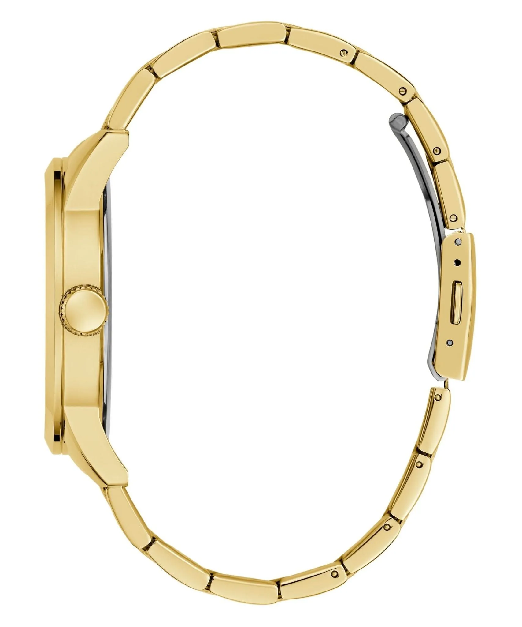 Montre Guess Gents Badge en acier inoxydable ton or GW0782G1