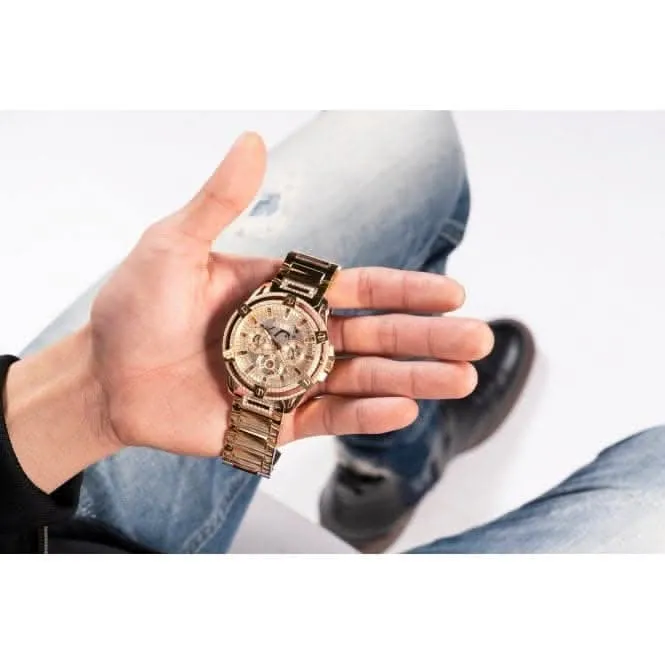 Montre Guess Gents King en acier inoxydable avec finition or GW0497G2