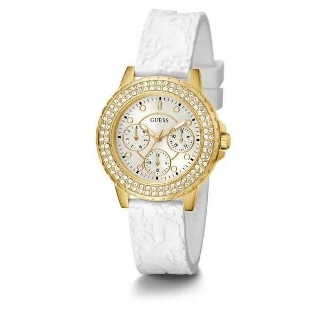 Guess Ladies Crown Jewel Monture Dorée en Silicone GW0411L1