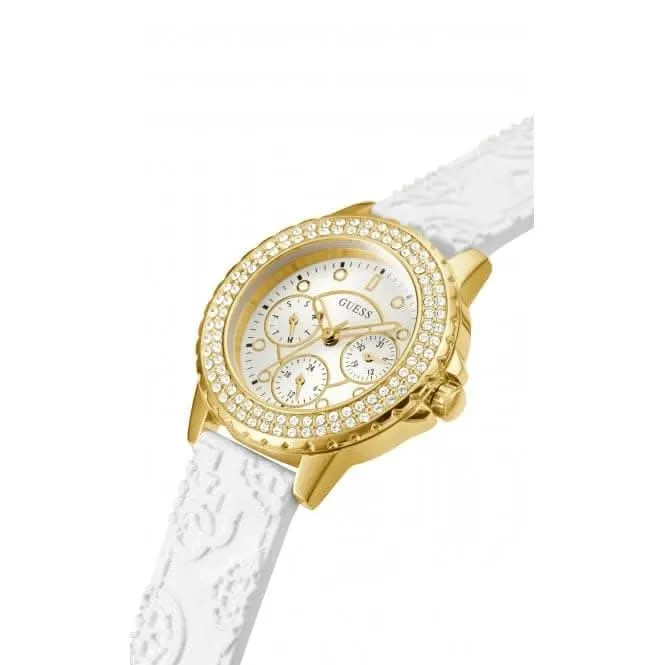 Guess Ladies Crown Jewel Monture Dorée en Silicone GW0411L1