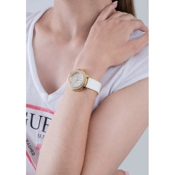 Guess Ladies Crown Jewel Monture Dorée en Silicone GW0411L1