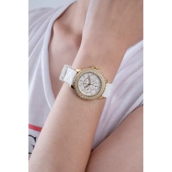 Guess Ladies Crown Jewel Monture Dorée en Silicone GW0411L1