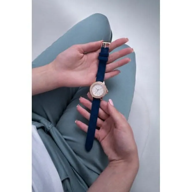 Guess Ladies Crown Jewel Montre en Silicone Rose Or GW0411L2