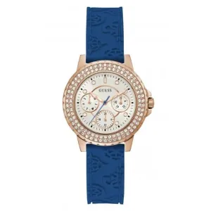 Guess Ladies Crown Jewel Montre en Silicone Rose Or GW0411L2