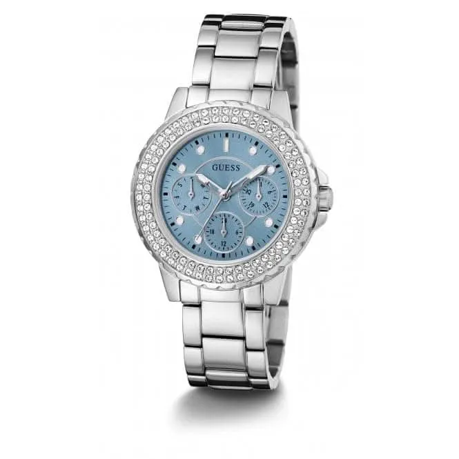 Guess Ladies Crown Jewel Monture en Acier Inoxydable Montre Argentée GW0410L1
