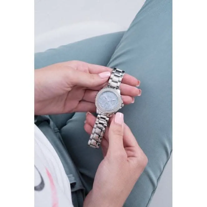 Guess Ladies Crown Jewel Monture en Acier Inoxydable Montre Argentée GW0410L1