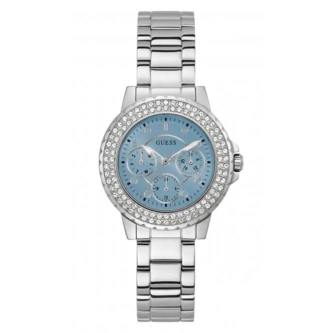 Guess Ladies Crown Jewel Monture en Acier Inoxydable Montre Argentée GW0410L1