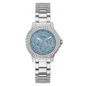 Guess Ladies Crown Jewel Monture en Acier Inoxydable Montre Argentée GW0410L1