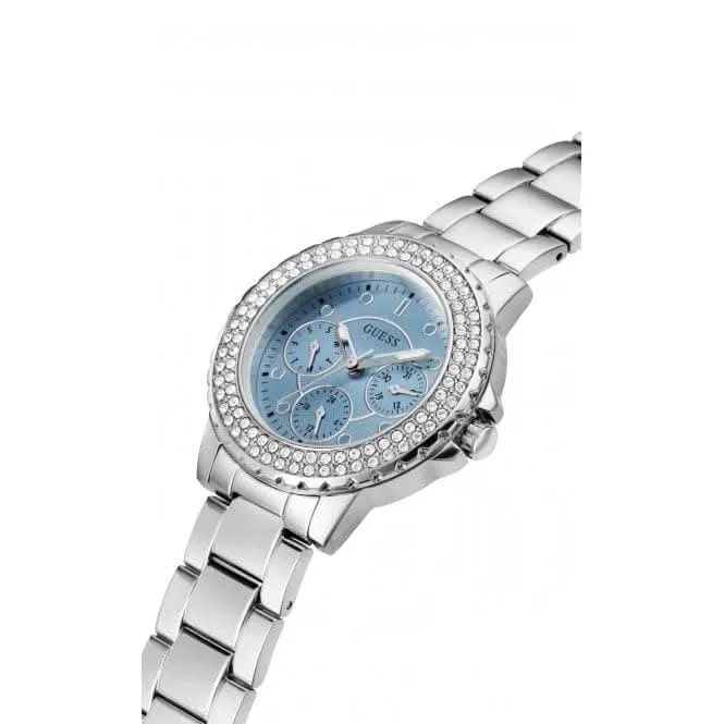Guess Ladies Crown Jewel Monture en Acier Inoxydable Montre Argentée GW0410L1