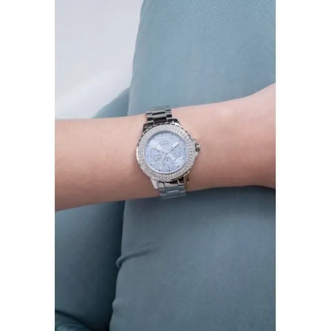 Guess Ladies Crown Jewel Monture en Acier Inoxydable Montre Argentée GW0410L1
