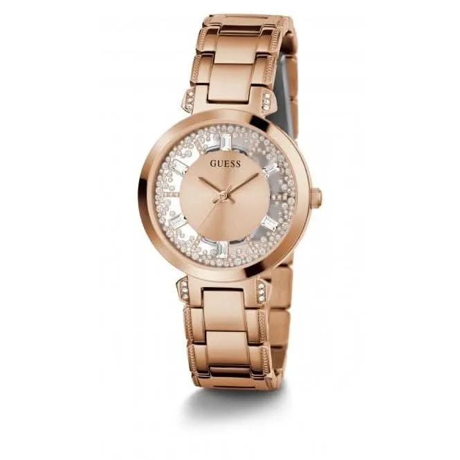 Montre Guess Ladies Crystal Clear en acier inoxydable or rose GW0470L3