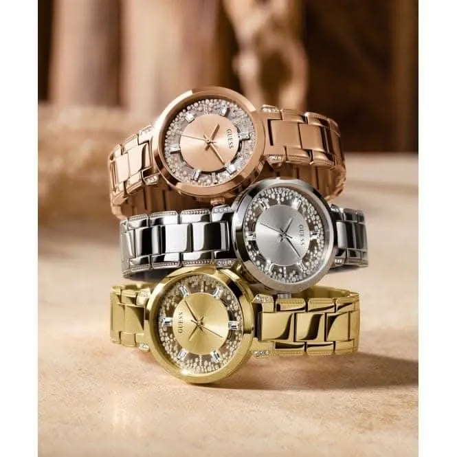 Montre Guess Ladies Crystal Clear en acier inoxydable or rose GW0470L3