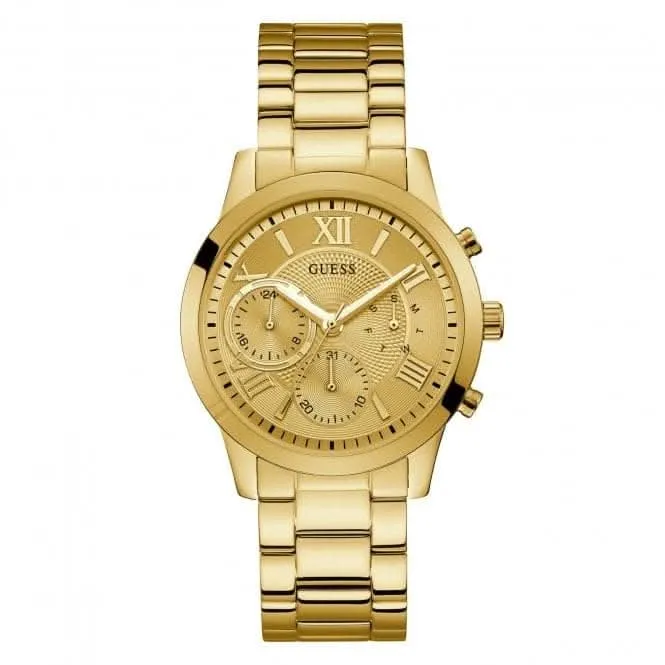 Montre Guess pour femme en or avec cadran champagne et fonction chronographe W1070L2
