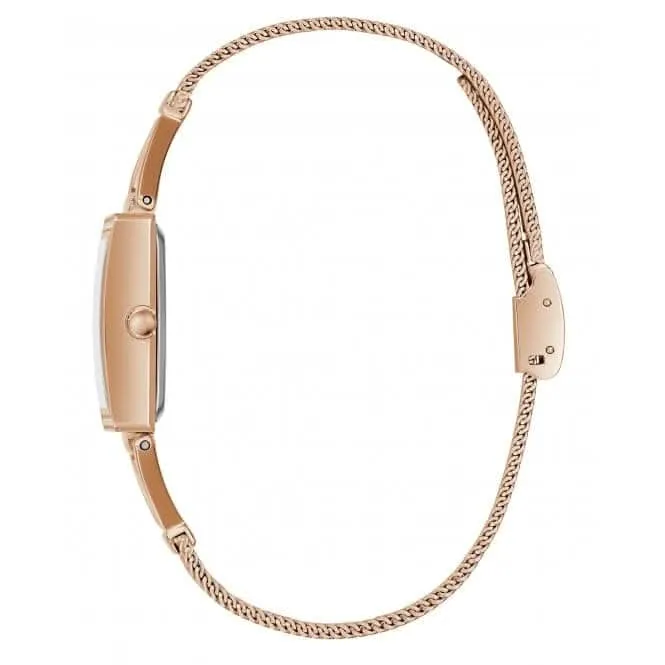Guess Ladies Grace Montre en Acier Inoxydable Bracelet Maillé Or Rose GW0400L3