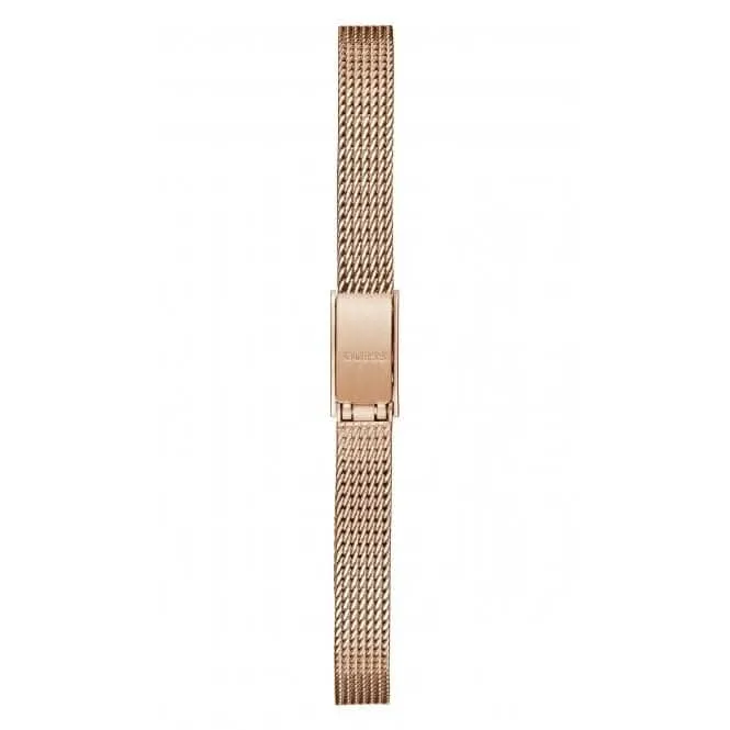 Guess Ladies Grace Montre en Acier Inoxydable Bracelet Maillé Or Rose GW0400L3