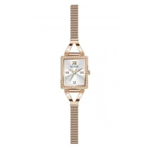 Guess Ladies Grace Montre en Acier Inoxydable Bracelet Maillé Or Rose GW0400L3