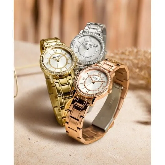 Montre Guess Ladies Melody en acier inoxydable or rose GW0468L3