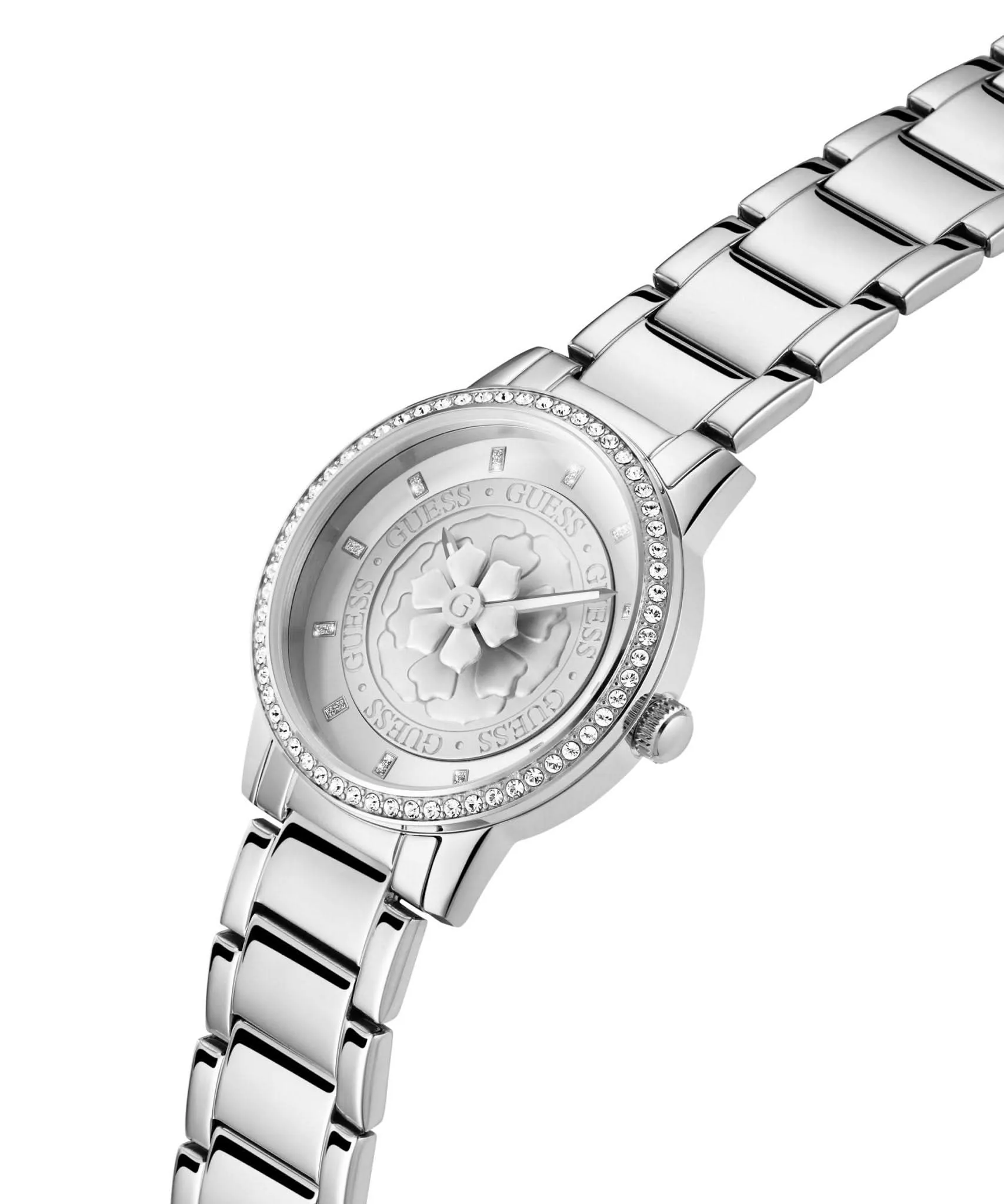 Montre Guess Ladies Petal en acier inoxydable finition argentée GW0747L1