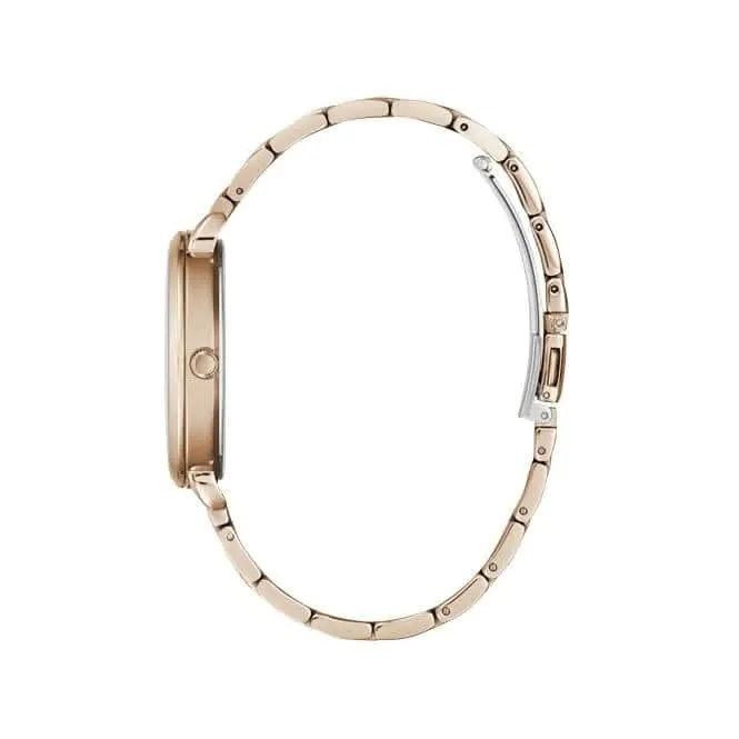 Montre Guess Ladies en or rose étincelant avec cadran floral en acier GW0242L3