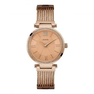 Montre Guess pour Femmes en Or Rose avec Bracelet en Fil W0638L4