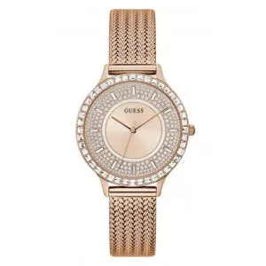 Montre Guess Ladies Soirée en acier inoxydable maillé or rose GW0402L3