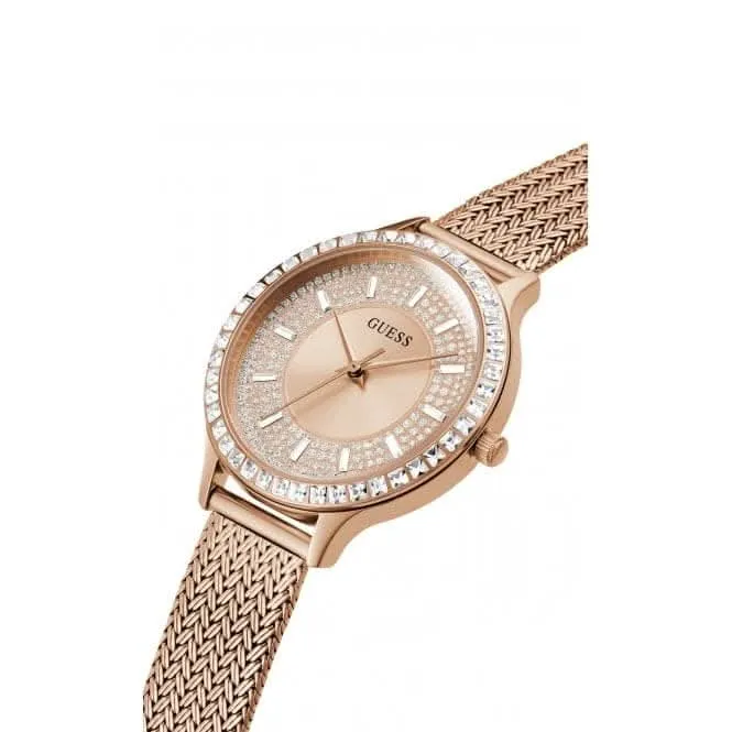 Montre Guess Ladies Soirée en acier inoxydable maillé or rose GW0402L3