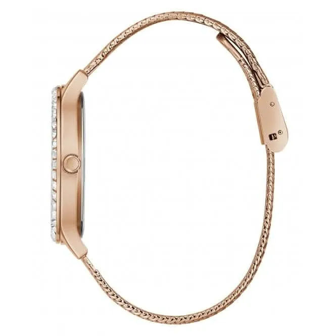 Montre Guess Ladies Soirée en acier inoxydable maillé or rose GW0402L3