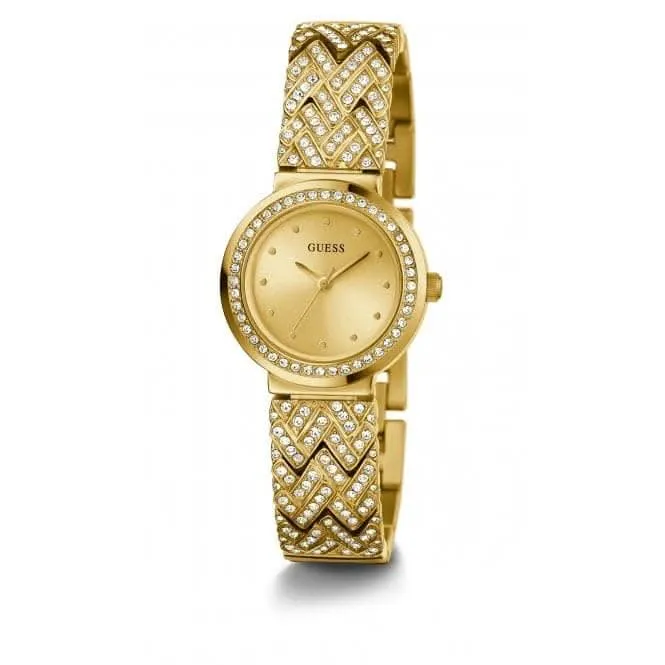 Guess Ladies Treasure Montre en Acier Inoxydable Ton Or GW0476L2