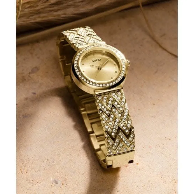 Guess Ladies Treasure Montre en Acier Inoxydable Ton Or GW0476L2