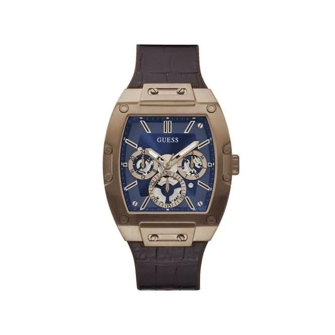 Montre Guess Phoenix Gents à bracelet en cuir ton rose GW0202G2