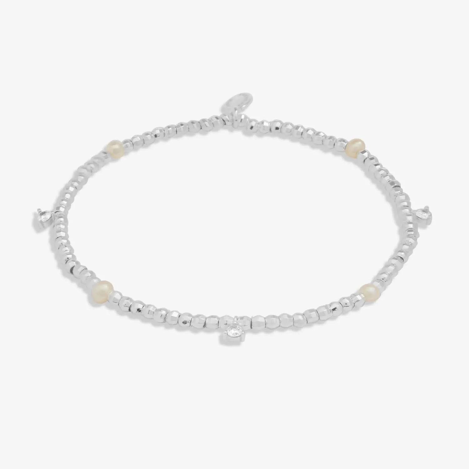 Bracelet en argent plaqué avec perles et zirconium cubique Halo Pearl 7841 Joma Jewellery