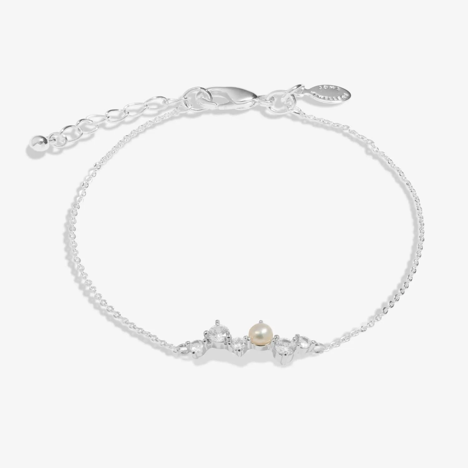 Bracelet en argent plaqué Halo Pearl Cubic Zirconia & Perles en grappes 7835 Joma Jewellery