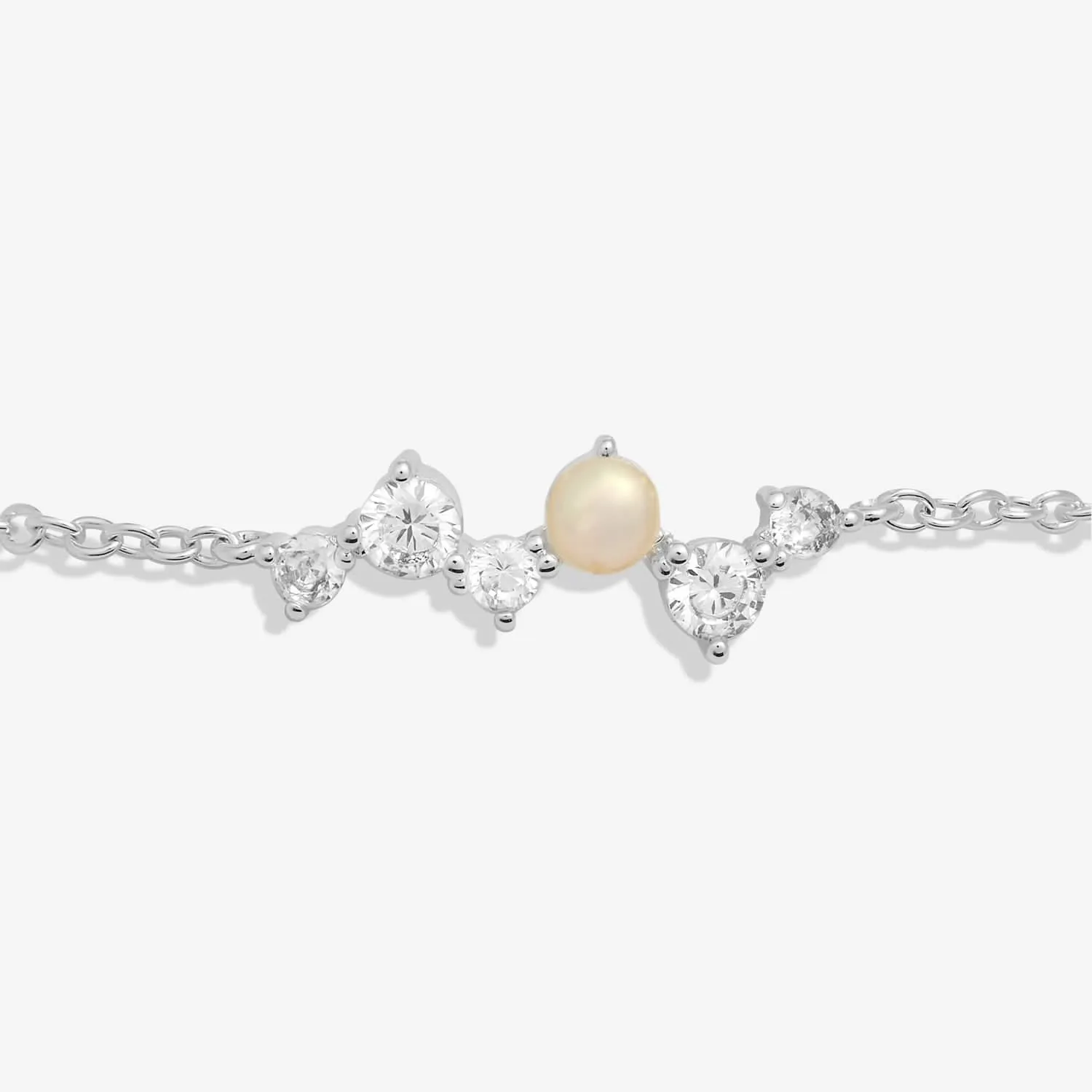 Bracelet en argent plaqué Halo Pearl Cubic Zirconia & Perles en grappes 7835 Joma Jewellery